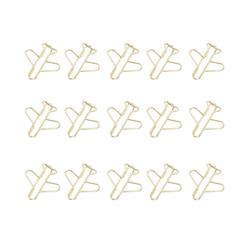 Rose Gold Airplane Shaped Paper Clips 100pcs Lightweight Metal Multi Purpose Bookmark for School Office - Image 3