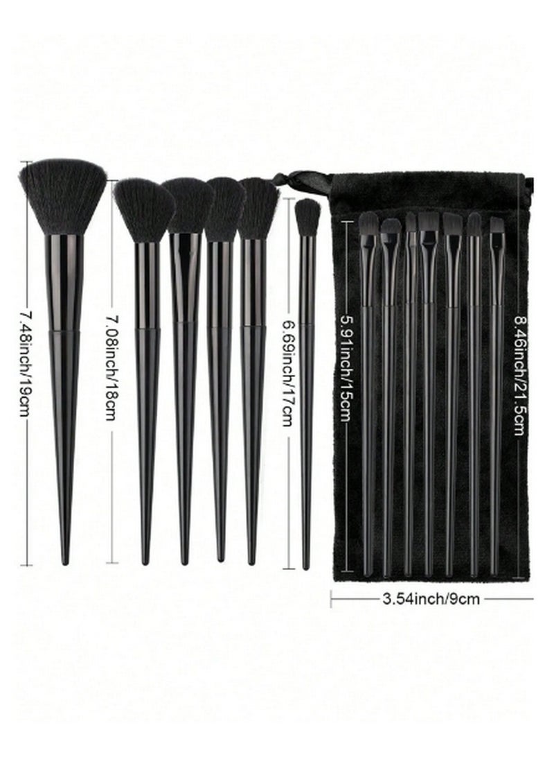 13-Piece Professional Makeup Brush Set with Travel Case – Full Face & Eye Brushes for Seamless Application - Image 3