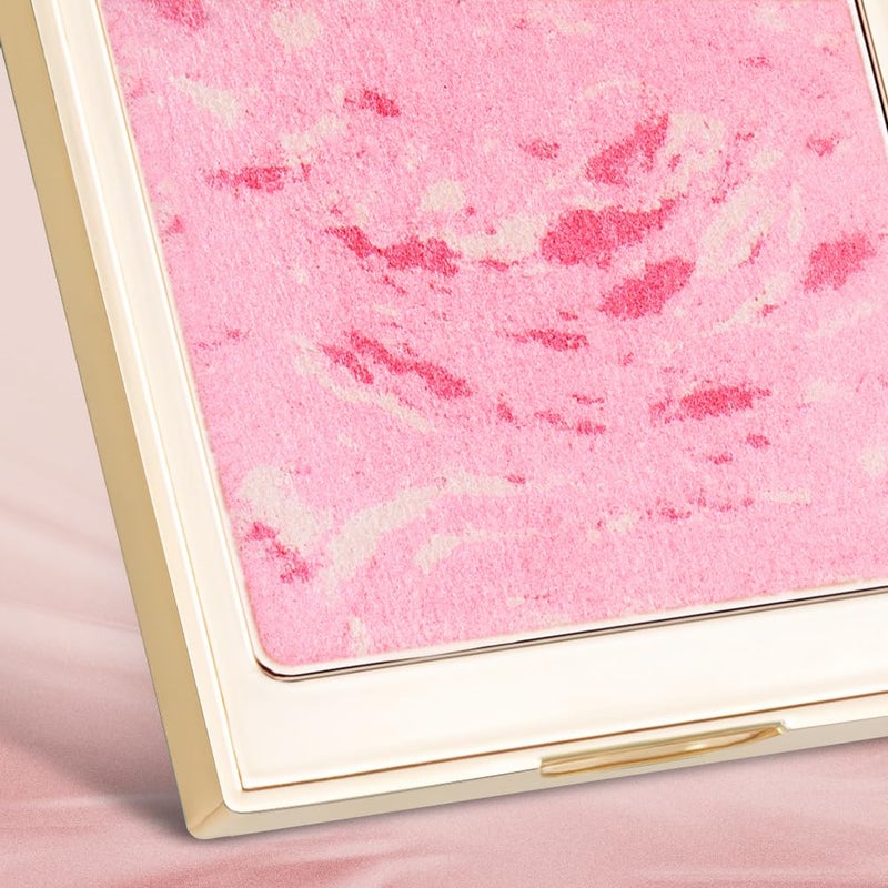 CATKIN Powder Blush for Cheek Blusher Natural Shimmering Blush & Highlight 2 in 1 Creamy Blendable Baked Blush Palette 10g C01 Drunk in Blossom - Image 4