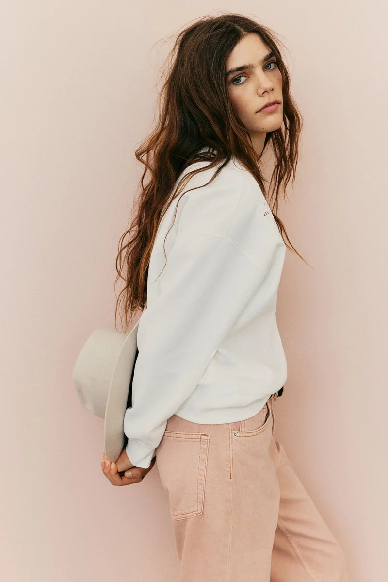 H&M Oversized motif-detail sweatshirt