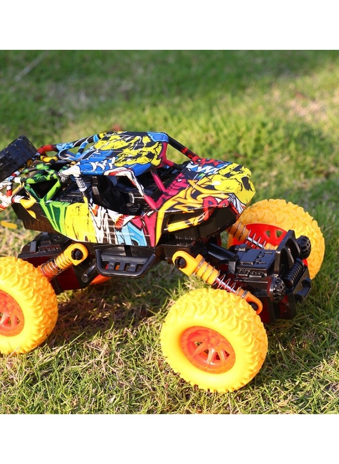TOY GARDEN Monster Truck Toys  4-Pack Friction Powered Off-Road Stunt Cars with Multicolored Wheels – Durable Push-and-Go Vehicles for Kids Ages 2-7  - Image 4