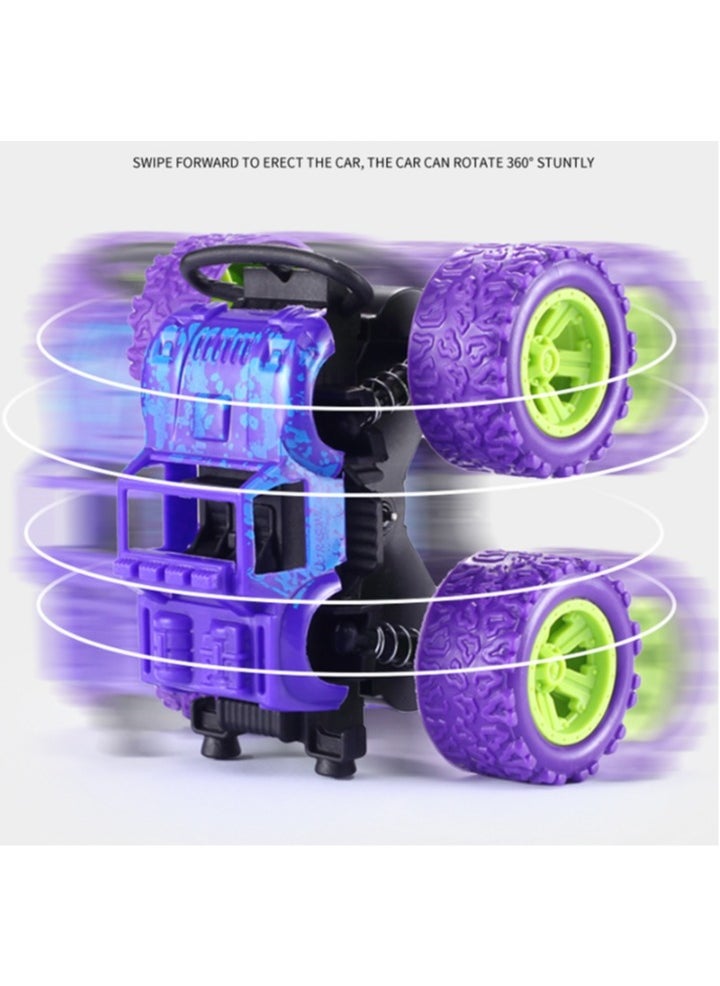 TOY GARDEN Monster Truck Toys  4-Pack Friction Powered Off-Road Stunt Cars with Multicolored Wheels – Durable Push-and-Go Vehicles for Kids Ages 2-7  - Image 5