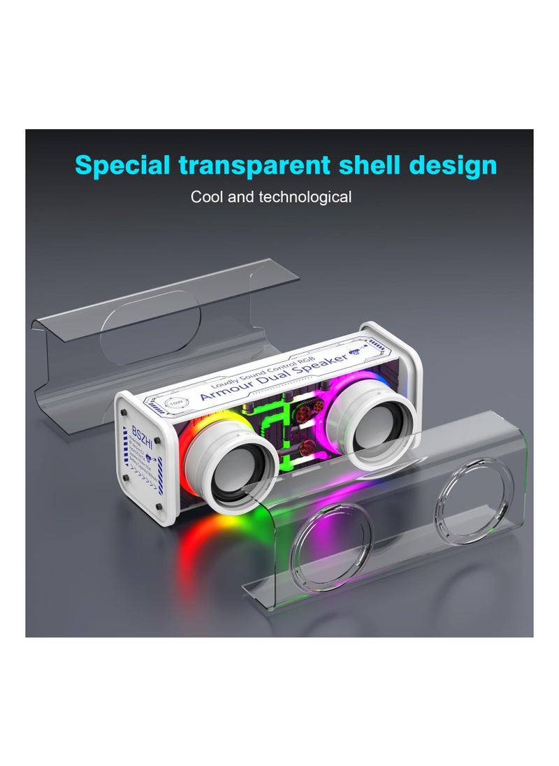 Captaintech - Bluetooth Speakers, Portable Wireless Speaker with 10w Stereo Sound, Transparent Speaker with Led Colorful Lights, Bluetooth 5.3, Tws Pairing, Party Speaker for Home Camping, Birthday Parties(1 Pack) - Image 1