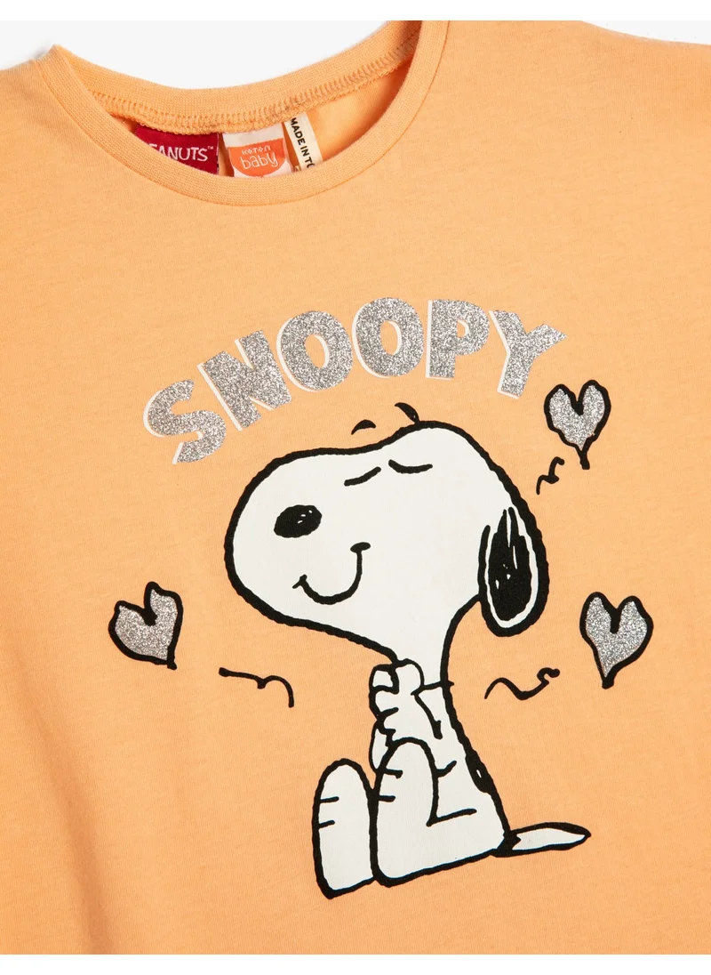 كوتون Snoopy T-Shirt Licensed Short Sleeve Crew Neck Cotton
