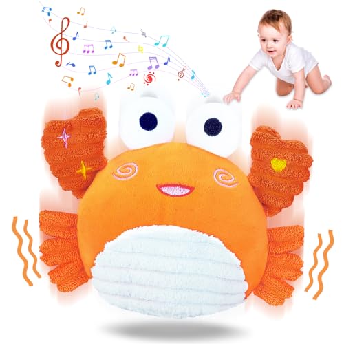 RedCrab Crawling Crab Baby Toy for 1218 Months with 120 Songs Recording FeatureMusical Dancing Walking Bouncing Tummy Time Crab Toy for Infant 618 MonthsSensory Toys for Newborn Gifts - Image 1
