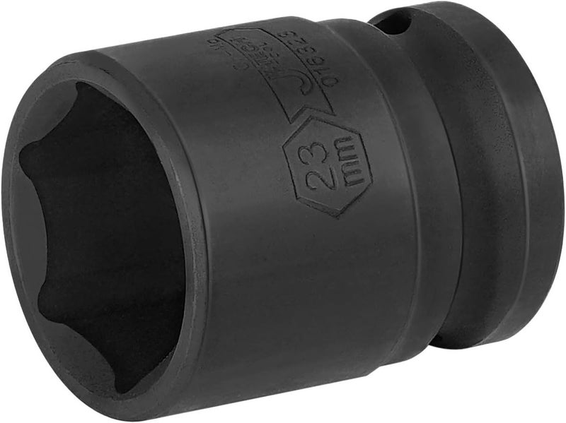 Jetech 1/2 Inch Drive 23mm Standard Impact Socket, Chrome Molybdenum Alloy Steel, 6-Point Design, Metric - Image 1