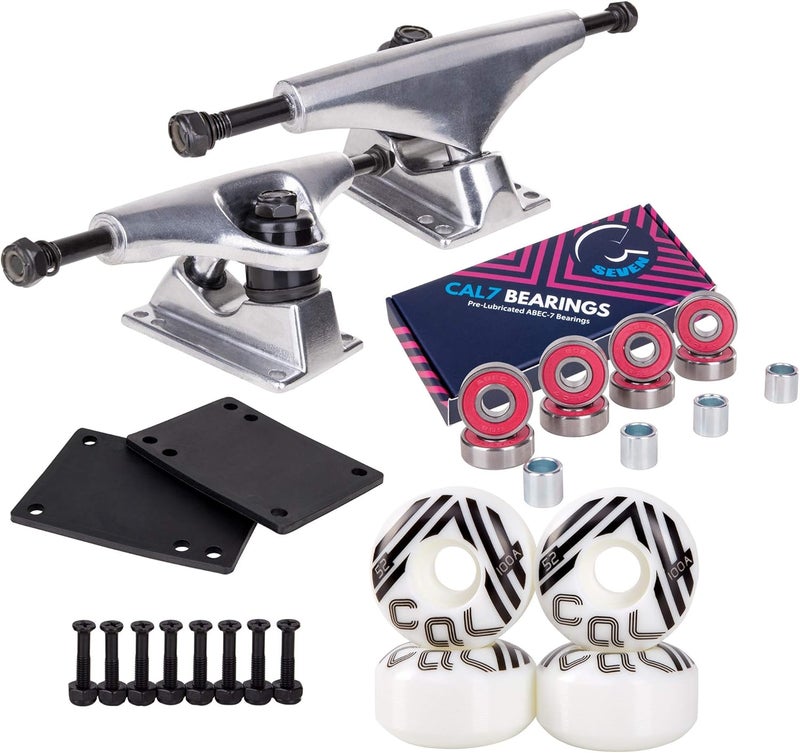 Cal 7 Skateboard Complete Combo with 139 mm Trucks, 52 mm Wheels, Bearings, Durable Skateboard Hardware Kit, Starter Set for Standard Skateboards - Image 2