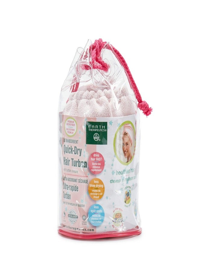 Earth Therapeutics Ultra-Absorbent Quick-Dry Hair Turban (Pink) - Image 3