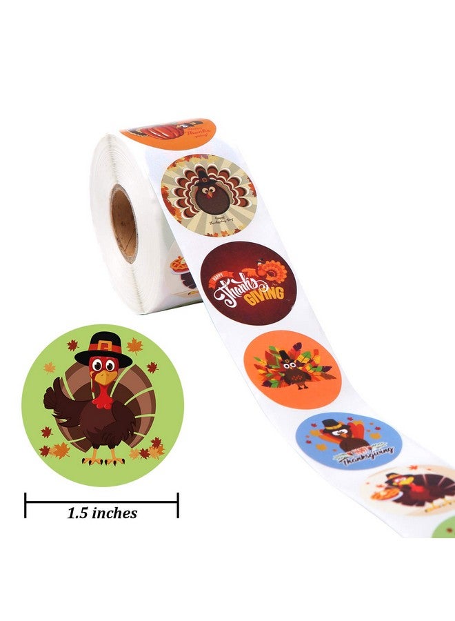 Elcoho 600 Pieces Funny Thanksgiving Stickers Assortment Turkey Design Roll Stickers For Party Favors Supplies - Image 3