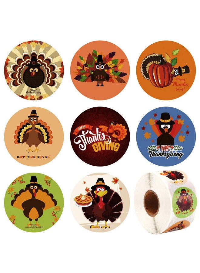 Elcoho 600 Pieces Funny Thanksgiving Stickers Assortment Turkey Design Roll Stickers For Party Favors Supplies - Image 2