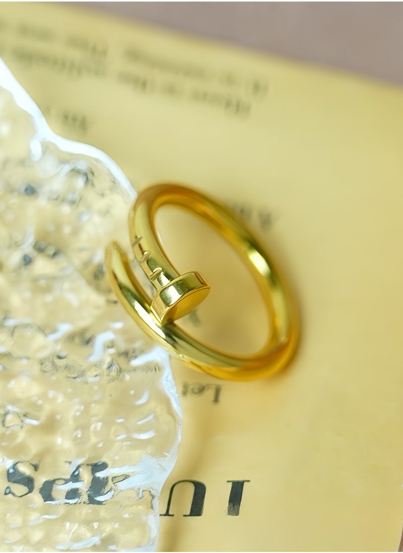 Lee Yon - Gold Plated Adjustable Ring, Size 6 - Image 1