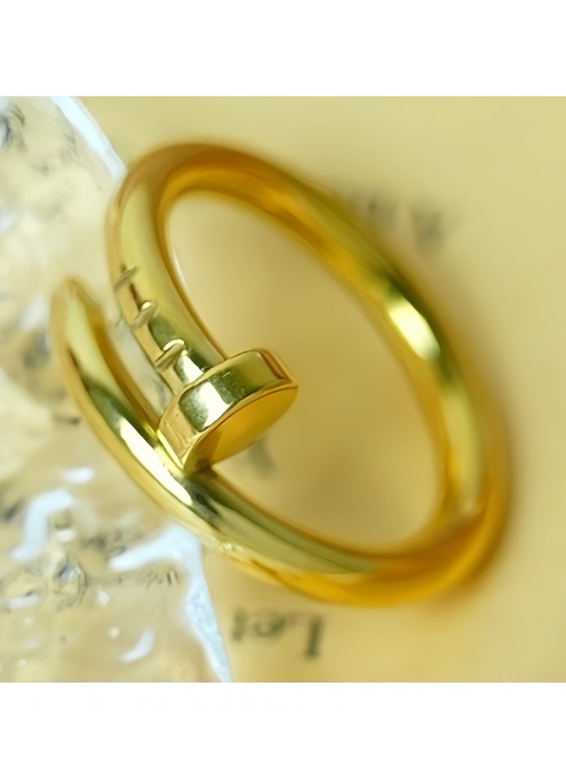 Lee Yon - Gold Plated Adjustable Ring, Size 6 - Image 1