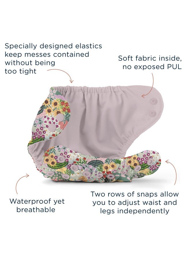 Esembly Try-It Kit - Cloth Diaper Starter Set with Organic Cotton Diapers, Waterproof Diaper Cover, Wet Bag, and Laundry Detergent - Botanic Garden, Size 1 (7-18lbs) - Image 4