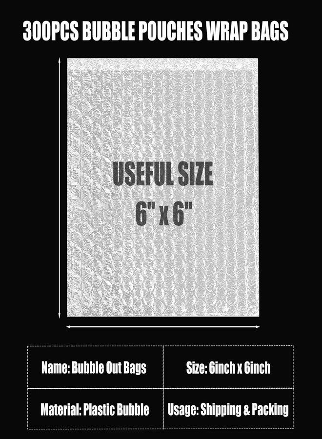 EPHECH 300PCS Clear Bubble Out Bag 6" x 6", Small Bubble Pouches Wrap Bags, Double Wall Shockproof Bubble Pouches Packaging Bags Cushioning Protective Bag for Moving, Shipping, Packing and Storage - Image 2