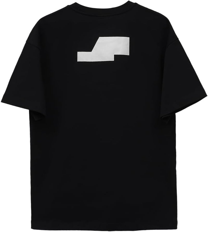 CEDRO تي شيرت قطن رجالي كبير الحجم بتصميم جرافيكي باللون الأسود - Image 2