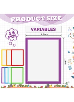 Lewtemi 14 Sheets Self Adhesive Presentation Science Subtitles 2 Sheets Edge Self Adhesive Paper Poster Board Letters Presentation Paper Science Fair Board Supplies For School Office Supplies (Rainbow Color)  - Image 2