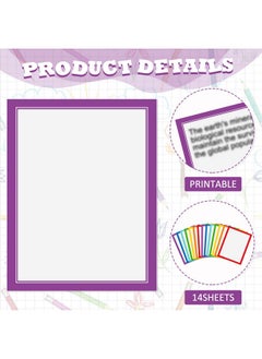 Lewtemi 14 Sheets Self Adhesive Presentation Science Subtitles 2 Sheets Edge Self Adhesive Paper Poster Board Letters Presentation Paper Science Fair Board Supplies For School Office Supplies (Rainbow Color)  - Image 3