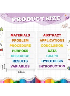 Lewtemi 14 Sheets Self Adhesive Presentation Science Subtitles 2 Sheets Edge Self Adhesive Paper Poster Board Letters Presentation Paper Science Fair Board Supplies For School Office Supplies (Rainbow Color)  - Image 4