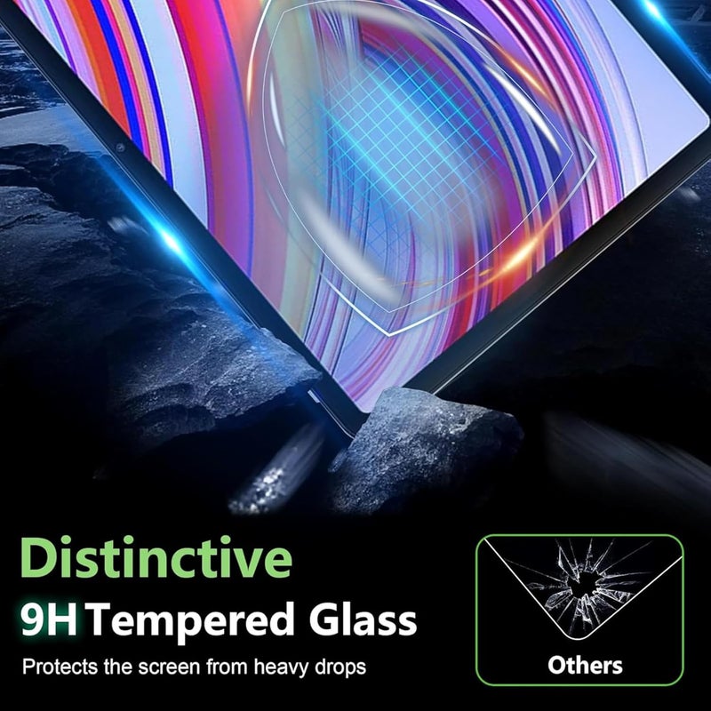 NESLIN حزمة حماية شاشة المزدوجة لجهاز Xiaomi Redmi Pad Pro مقاس 12.1 بوصة 2024، فيلم زجاجي مقسى بصلابة 9H، فيلم لوحي فائق المقاومة ومضاد للبصمات وواضح عالي الدقة لجهاز Redmi Pad Pro مقاس 12.1 بوصة 2024 - Image 5