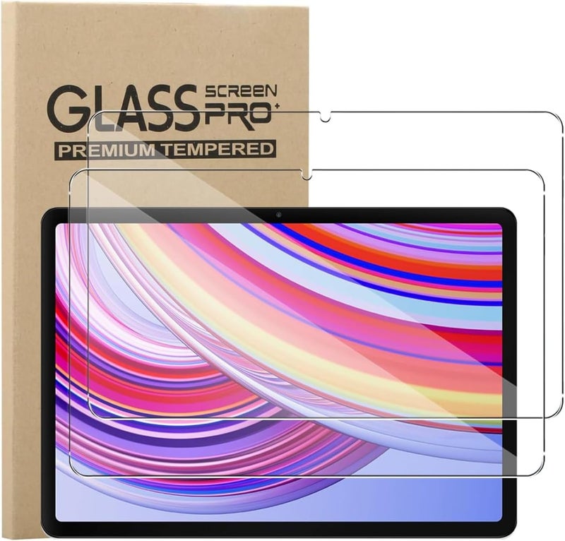 NESLIN حزمة حماية شاشة المزدوجة لجهاز Xiaomi Redmi Pad Pro مقاس 12.1 بوصة 2024، فيلم زجاجي مقسى بصلابة 9H، فيلم لوحي فائق المقاومة ومضاد للبصمات وواضح عالي الدقة لجهاز Redmi Pad Pro مقاس 12.1 بوصة 2024 - Image 1