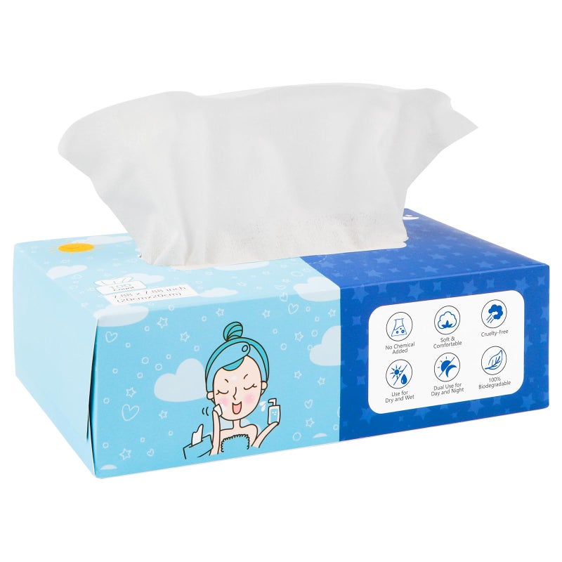 Orighty Disposable Face Towel, Biodegradable Clean Facial Towels, Super Soft Makeup Remover Wipes, Absorbent Facial Wash Cloth for Makeup Removing, Facial Cleansing, Nursing, Outdoor, 100 ct, 1 pack - Image 1