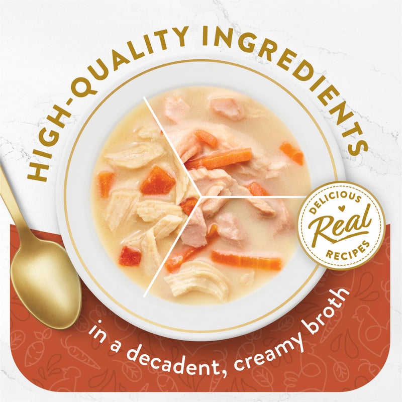 Fancy Feast Purina Fancy Feast Lickable Broth Topper Complement Creamy Wet Cat Food Variety Pack - (Pack of 12) 1.4 oz. Pouches - Image 2