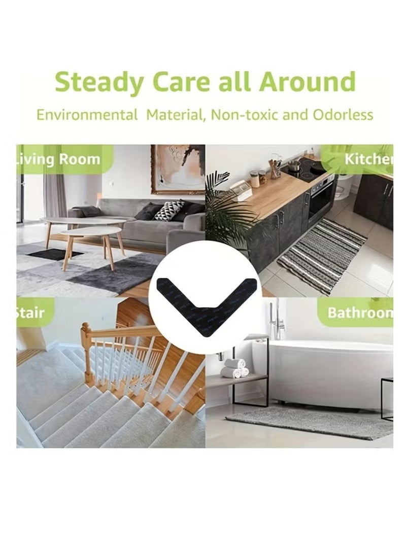 10pcs Reusable Carpet Stickers, Non-Slip Washable Rug Stickers, Hardwood Corner Carpet, Prevent Rugs From Moving And Rolling Edges, U-shape Carpet Sticker  - Image 2