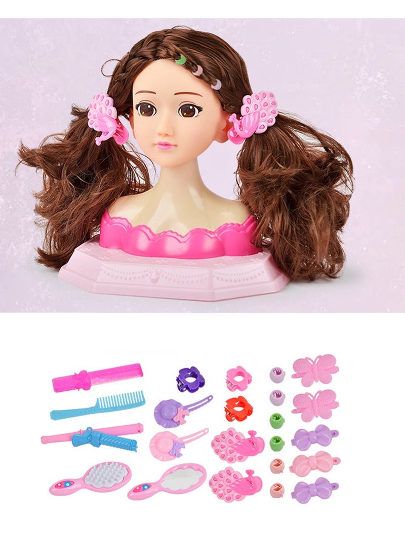 MaBaby Doll Pretend Playset for Girls - Hairdressing Styling Head Doll Makeup Toy Educational Toy Gift - Image 1