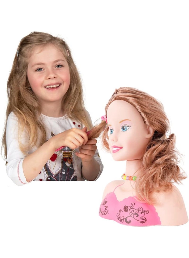 MaBaby Doll Pretend Playset for Girls - Hairdressing Styling Head Doll Makeup Toy Educational Toy Gift - Image 4