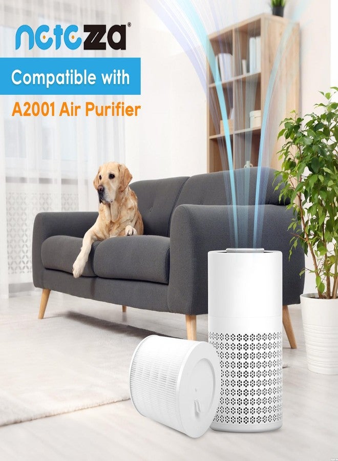 Netezza A2001 Replacement Filter Compatible with A2001 air Purifier, 3-in-1 High efficiency activated carbon Filter,2PACK,White - Image 3