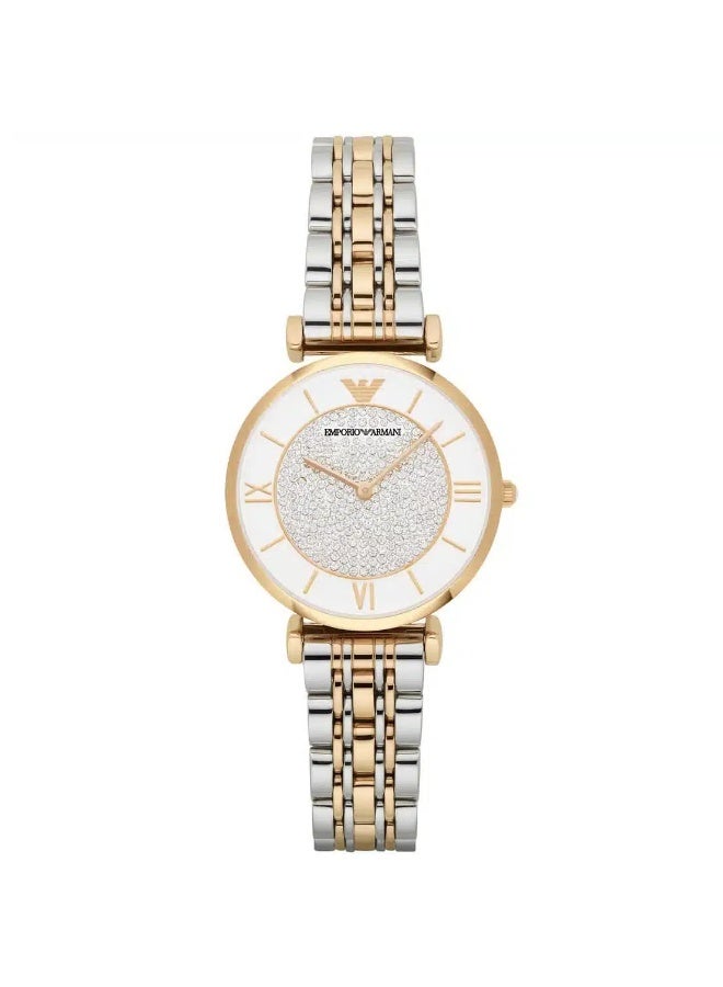 armani Emporio Armani Gianni T-Bar Women’s Watch AR2076 – Two-Tone Stainless Steel Quartz Elegant Timepiece - Image 1