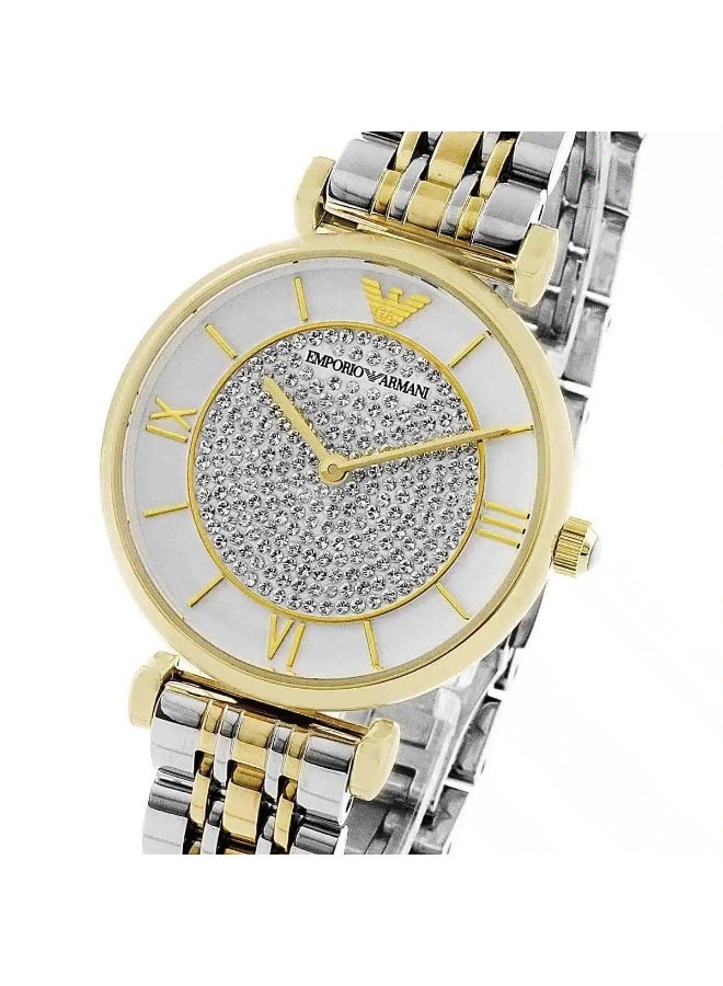armani Emporio Armani Gianni T-Bar Women’s Watch AR2076 – Two-Tone Stainless Steel Quartz Elegant Timepiece - Image 2