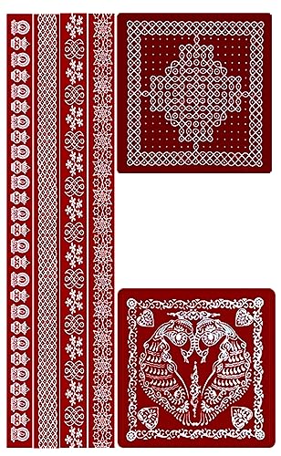 ABS HERBALS: Rangoli Kolam Stickers for Home Entrance & Pooja Room | Vinyl/Self Adhesive, Waterproof, Floor Decoration for Diwali, Navratri & Festivals (Combo Pack of 6) MP4 MM2 - Image 1