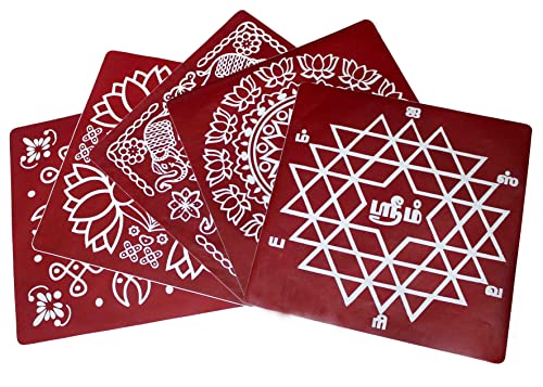 ABS HERBALS: Rangoli Kolam Stickers for Home Entrance & Pooja Room | Vinyl/Self Adhesive, Waterproof, Floor Decoration for Diwali, Navratri & Festivals (Combo Pack of 6) MP4 MM2 - Image 2