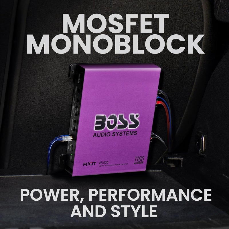 BOSS AUDIO SYSTEMS مضخم الصوت BOSS Audio Systems R1100M-P من سلسلة Riot - 1100 واط عالي الإنتاج - Image 4