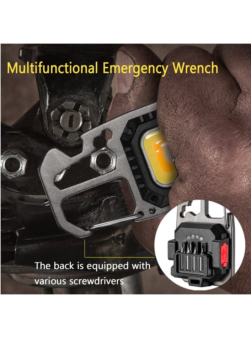 SYOSI Keychain flashlights, Rechargeable Keychain Flashlight,1000 Lumens 6 Light Modes Portable Pocket Light with Folding Bracket and Tool Kit for Fishing Walking Camping (Square) - Image 3