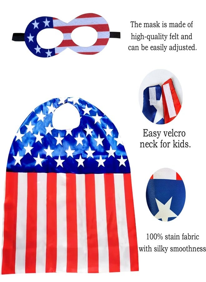 AODAI American Flag Costume Cape, USA Patriotic Flag Cloak for 4th of July, Kids, Unisex, Cape, Patriotic, Independence Day - Image 4