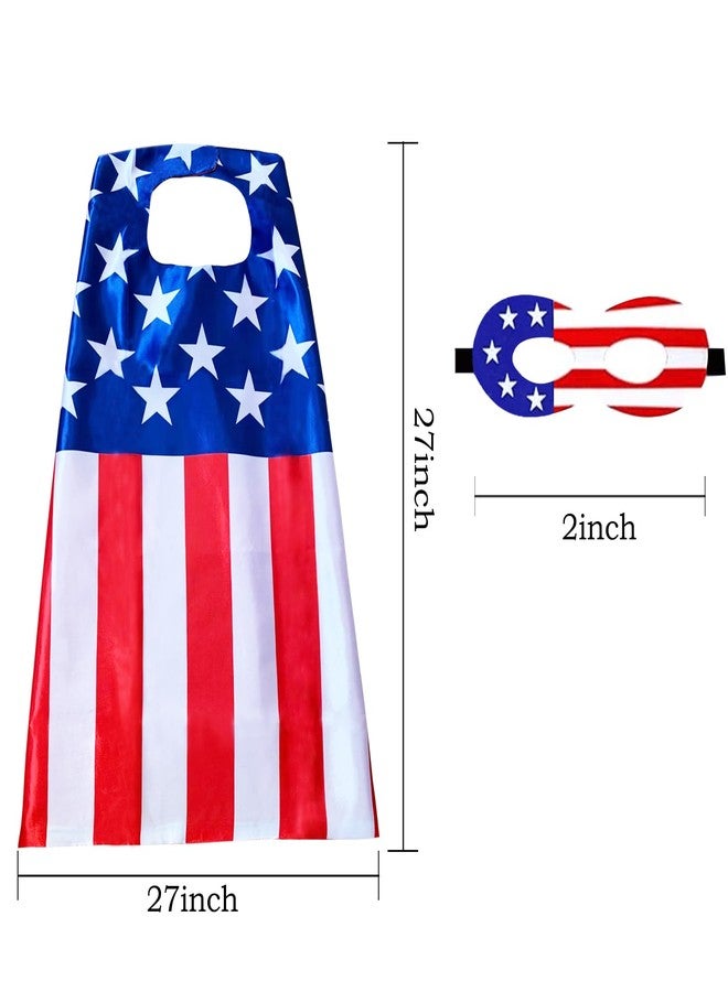 AODAI American Flag Costume Cape, USA Patriotic Flag Cloak for 4th of July, Kids, Unisex, Cape, Patriotic, Independence Day - Image 3