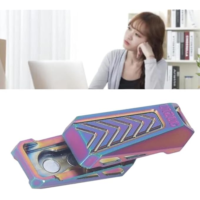 Sorandy Magnetic Haptic Slider, Hand Roller Push Slider Ergonomic Stress Relief Push Slider Adult Stainless Steel Sensory Calming Items for ADHD, Decompression Stress Reduction (Colorful) - Image 5