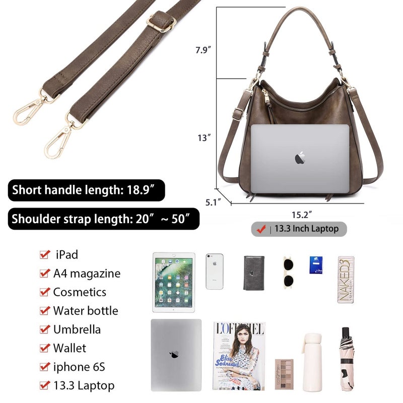 lapsting Hobo Bags for Women Handbags Purse Ladies Boho Shoulder Bag Crossbody Vegan Leather - Image 3