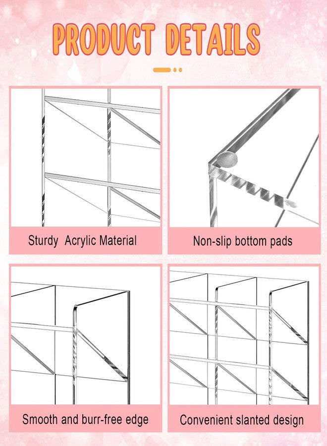 MotiMind Acrylic Pen Organizer Storage Vertical Marker Organizer Acrylic Pen Display Holder for Office Desk Desktop Stationery Pencil Storage(Clear,13 x 5 x 10.2 Inch) - Image 3