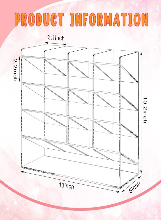 MotiMind Acrylic Pen Organizer Storage Vertical Marker Organizer Acrylic Pen Display Holder for Office Desk Desktop Stationery Pencil Storage(Clear,13 x 5 x 10.2 Inch) - Image 2