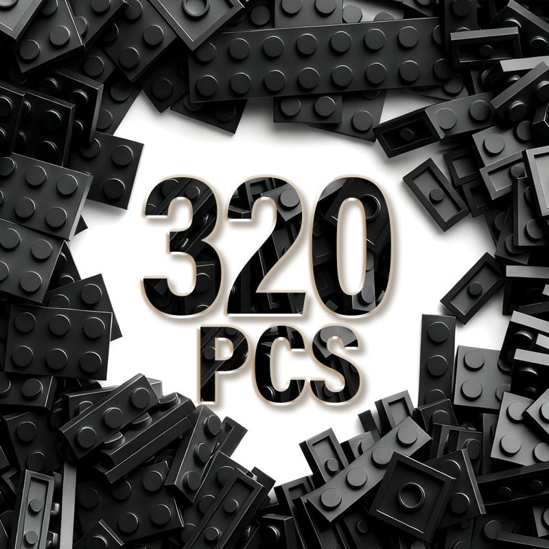 RWDTER 320 Piece Building Plate Bulk 8 Sizes of Mixed Classic Plate Parts Compatible with Lego and Other Brands Suitable for Boys and Girls Aged 6 Black - Image 3