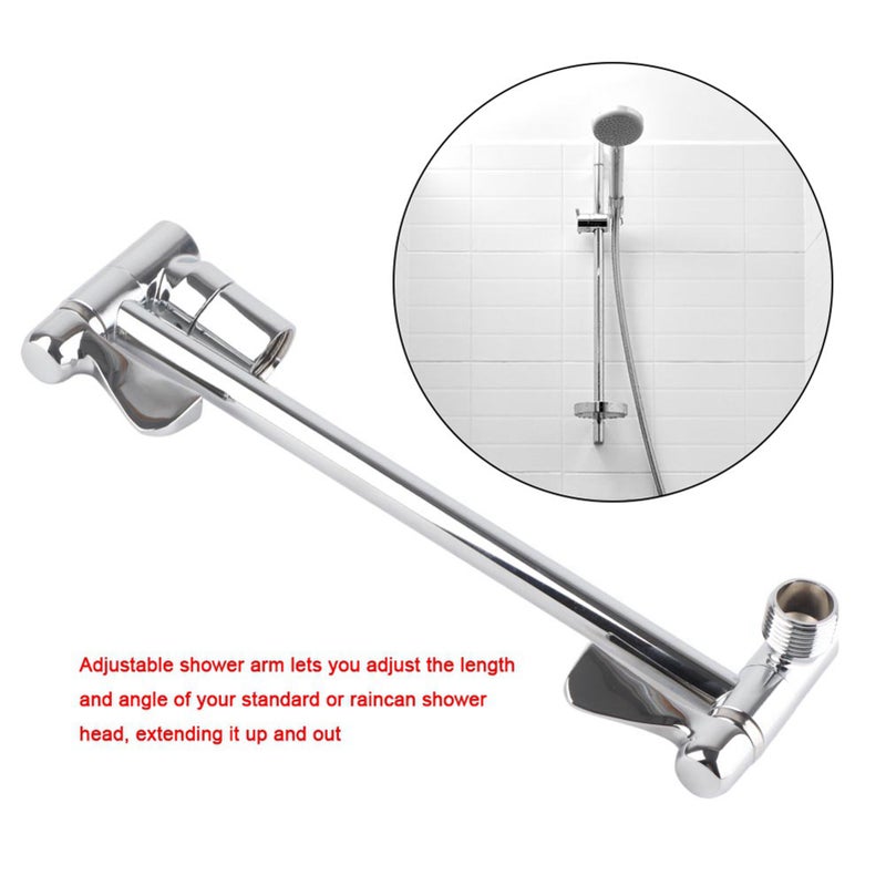 Adjustable Arch Design Shower Extension Arm Wall Mount for Bathroom Showering Head - Image 2