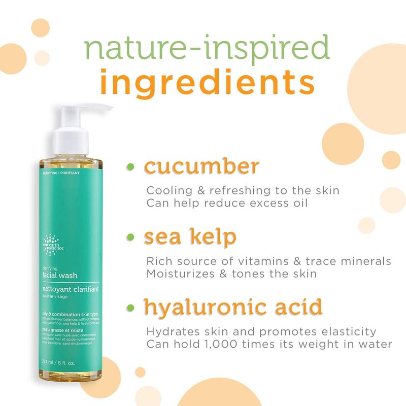 EARTH SCIENCE - Gentle Clarifying Facial Wash For Oily, Combination Skin Types (2pk, 8 fl. oz.) - Image 3