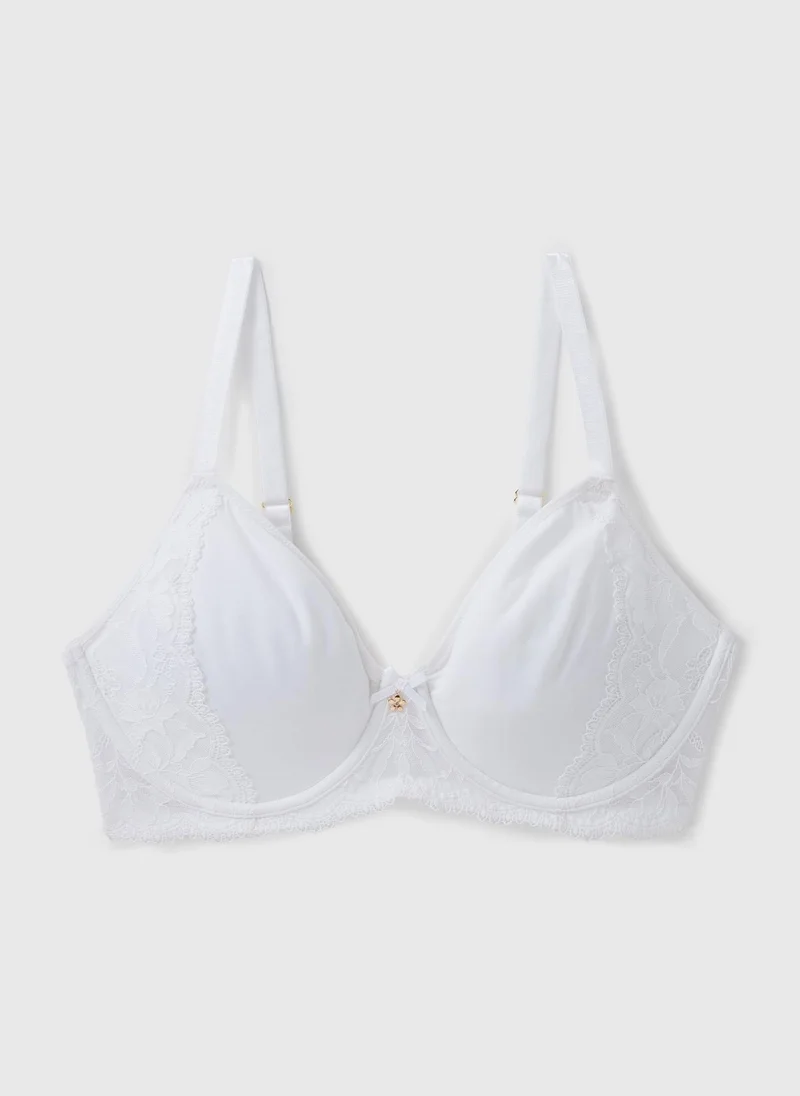 Matalan DD+ White Lace Minimise Bra