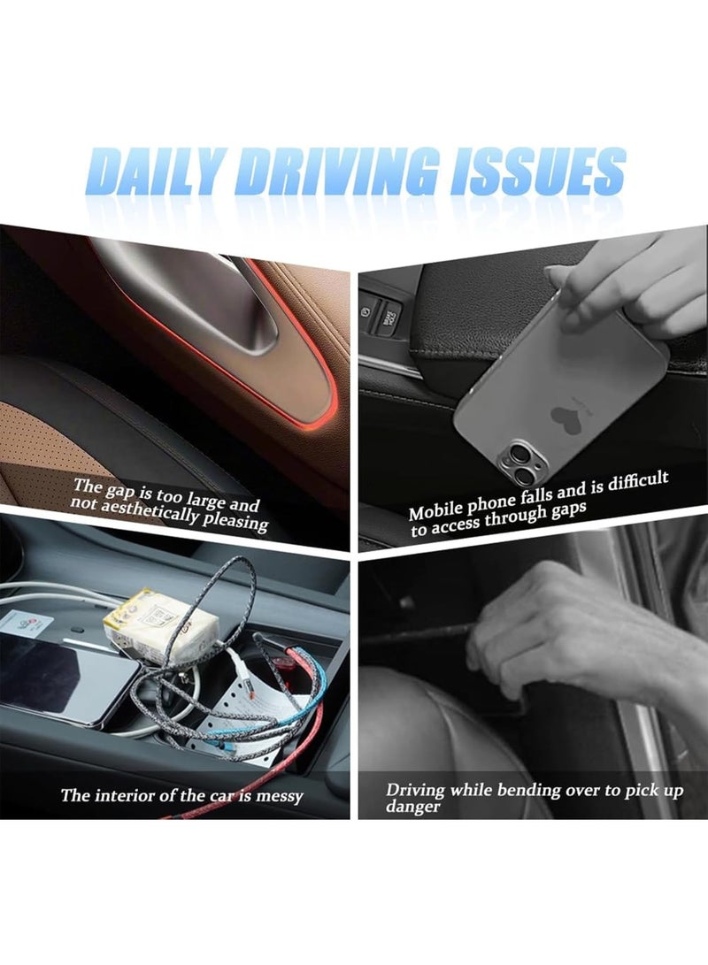 rocooart Car Seat Gap Filler, 2 PCS No-Drop Seat Side Gap Seam Filler Organizer, Universal Fit Fill The Gap Between Seat & Console, Car Accessories for Car, SUV, Truck - Image 3
