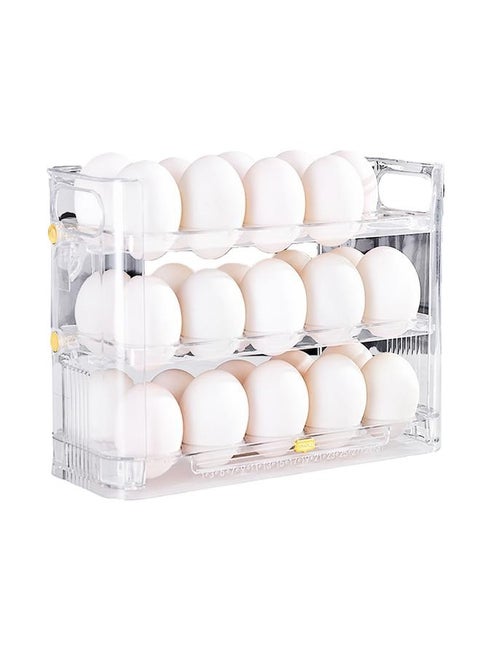 Refrigerator Egg Holder Space Saving Kitchen Egg Organizer Reversible Installation Plastic Egg Storage Container for Home