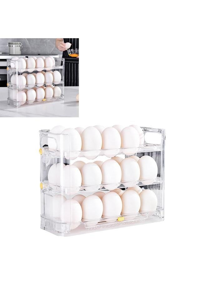 Refrigerator Egg Holder Space Saving Kitchen Egg Organizer Reversible Installation Plastic Egg Storage Container for Home