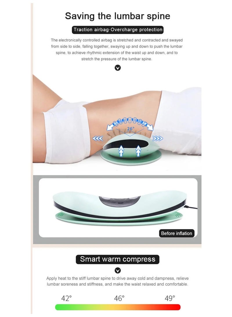 general Intelligent Electric Lumbar Tractor Lumbar Massager Inflatable Back Stretcher Vibration Massage Heat Sciatica Relief - Image 3